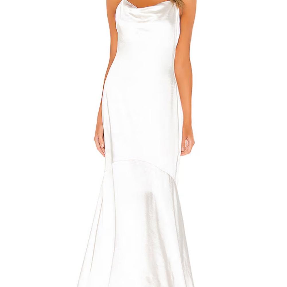 ELLIATT Aisle Dress in White Size S satin maxi wedding bridal formal gown *flaws - Picture 5 of 12